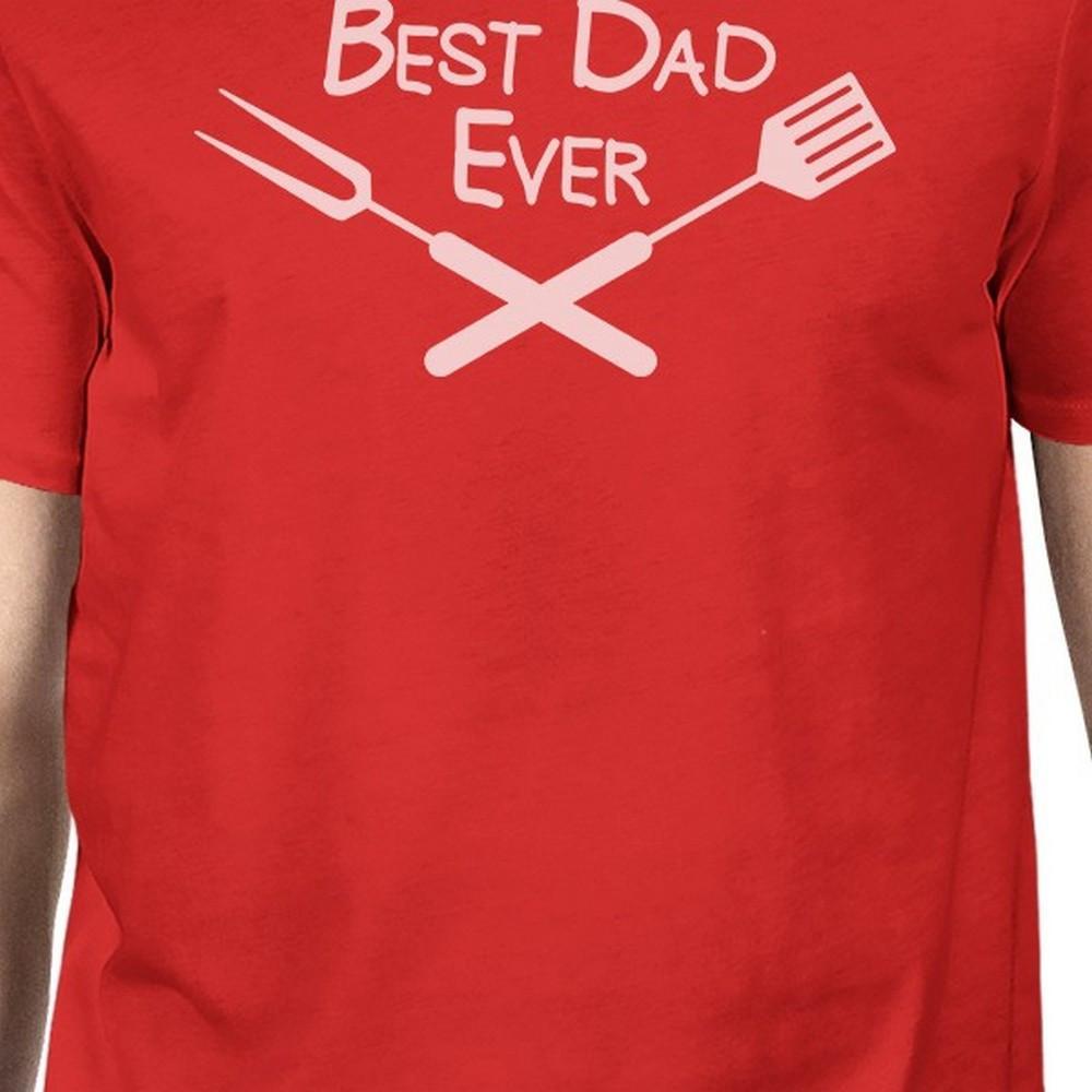 Best Bbq Dad Mens Red Round Neck Tee Funny Birthday Gifts For Dad