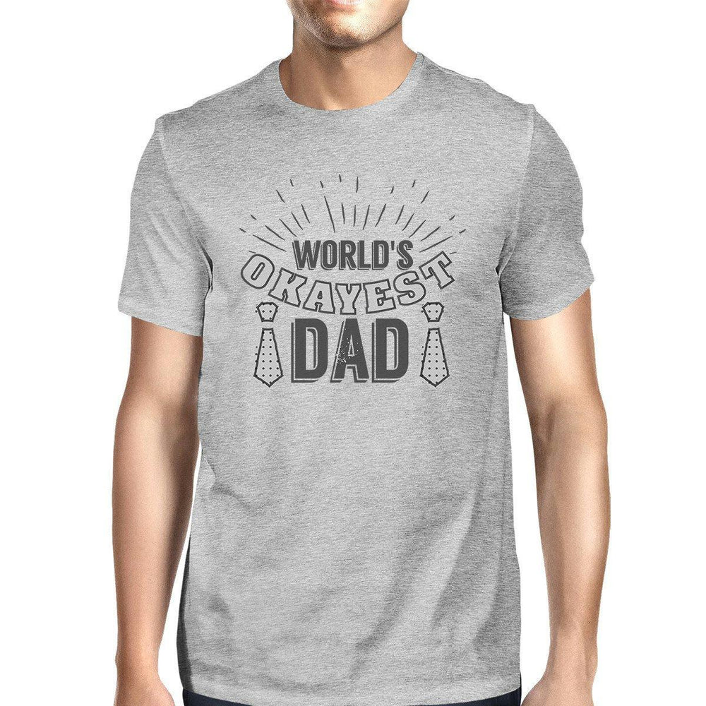 Worlds Okayest Dad Mens Grey Funny Design T-Shirt Perfect Dad Gifts