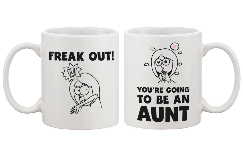 Freak Out You Are Going To Be An Aunt Mug-Baby Announcement Gift for Sister