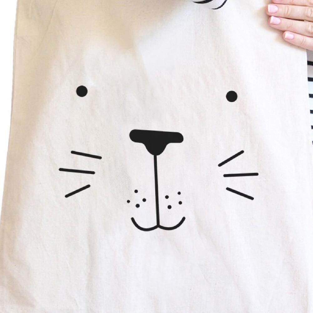 Seal Cute Face Natural Canvas Bags Cute Design Printed Diaper Bags