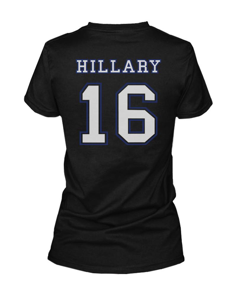 Hillary Clinton for President 2016 Back Print Campaign Women's Tshirts Black Shirts