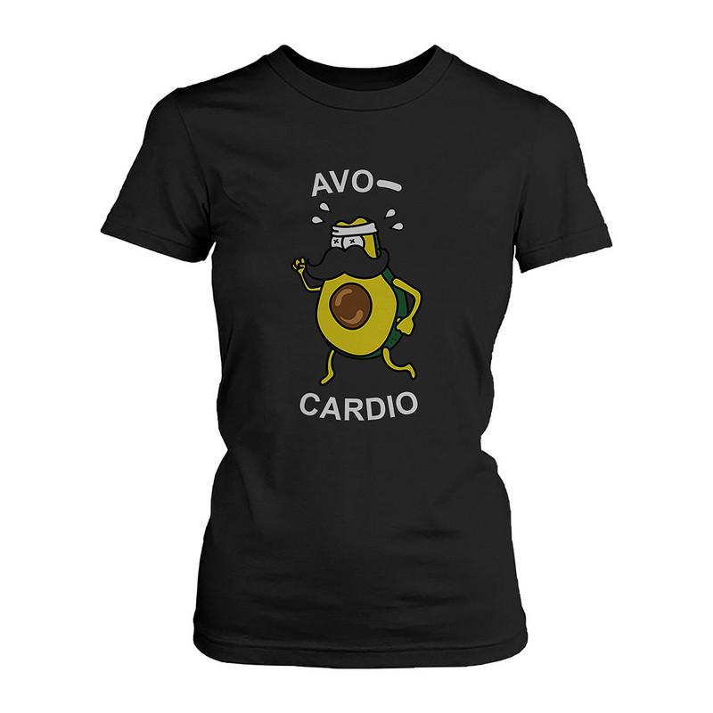 Avocardio Funny Women's Shirt Cute Work Out Tee Cardio Short Sleeve T-shirt