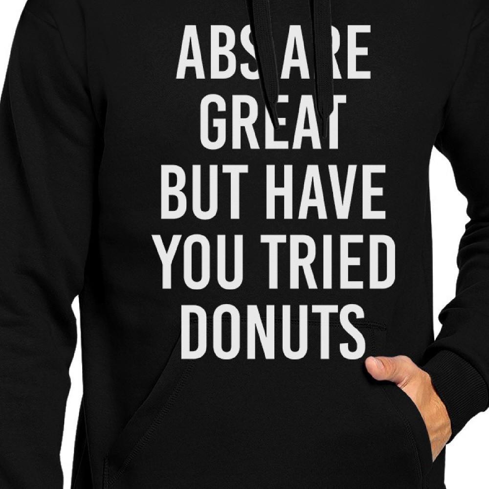 Abs Are Great But Black Hoodie Pullover Fleece Work Out Funny Quote