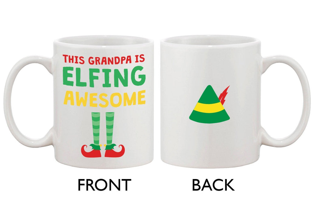 Cute Holiday Coffee Mug for Grandfather - This Grandpa Is Elfing Awesome