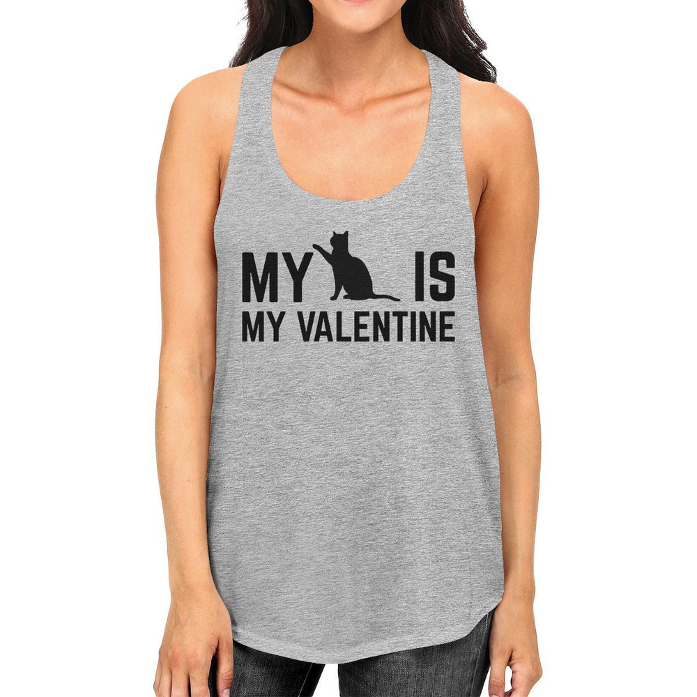 My Cat My Valentine Women's Funny Graphic Tank Top For Cat Lovers