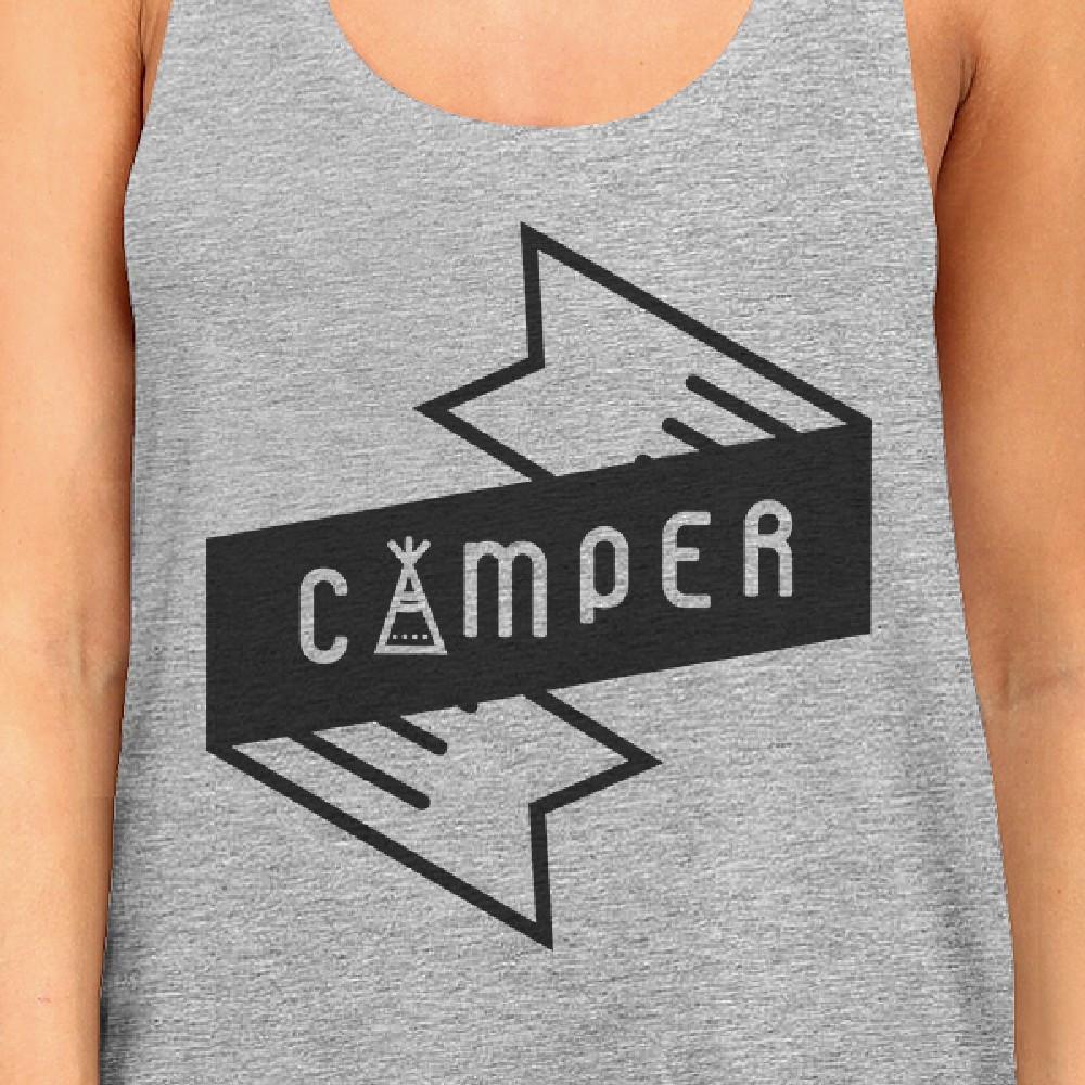 Camper Womens Grey Cotton Tank Top Summer Camping Must Item For Him