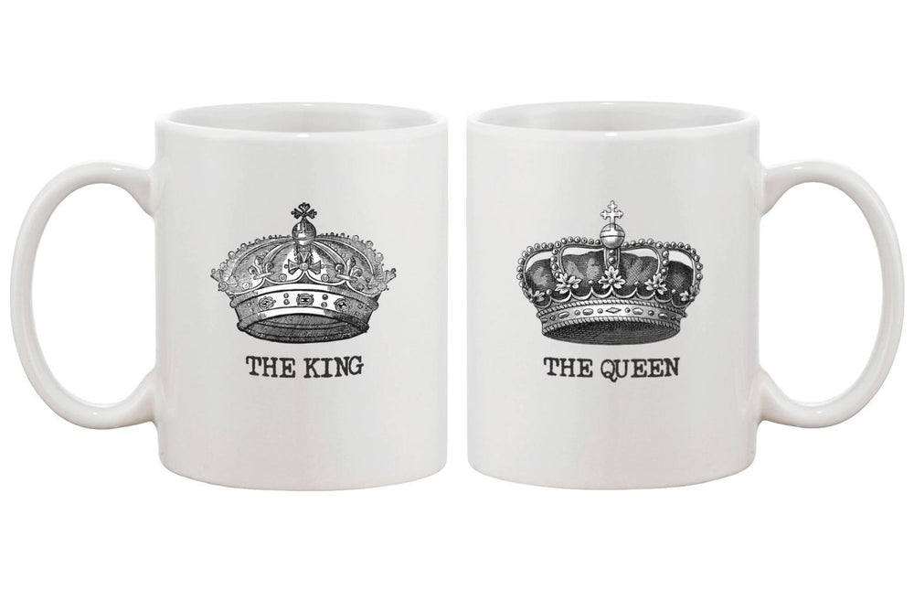 The King and Queen Couple Mugs - His and Hers Matching Coffee Mug Cup Gift