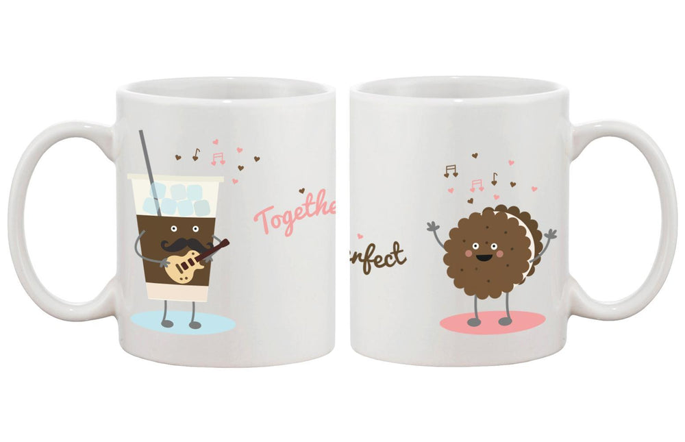 Ice Coffee Cookie Matching Couple Mugs- His and Hers Matching Coffee Cup