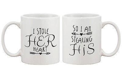 Stealing Hearts Matching Coffee Mugs -His and Hers Couple Coffee Mug Cup