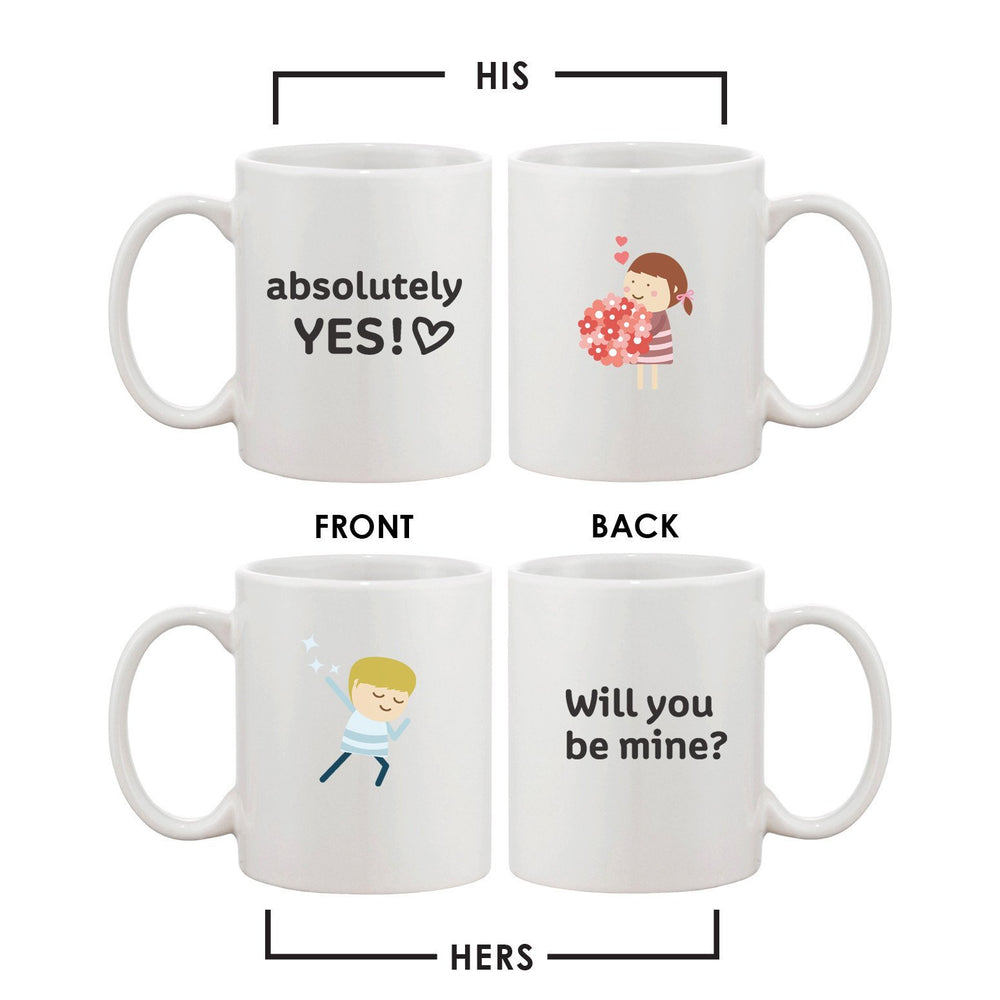 Cute Propose Designed Couple Mugs Best Gift idea for Wedding and Engagement