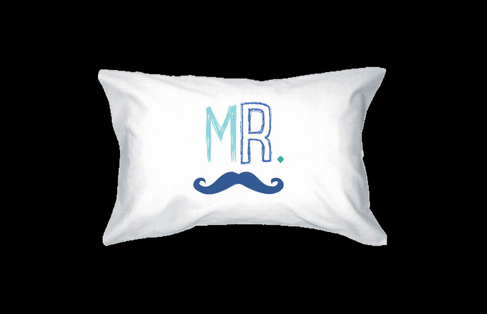 Mr and Mrs PillowCovers Standard Size 21 x 30 Matching Couple Pillowcases