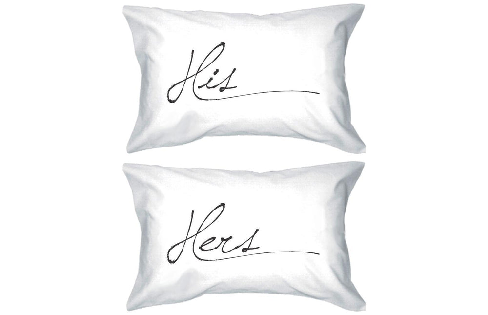 His and Hers Pillowcase - Simple Elegant His and Hers Couple Pillow Covers