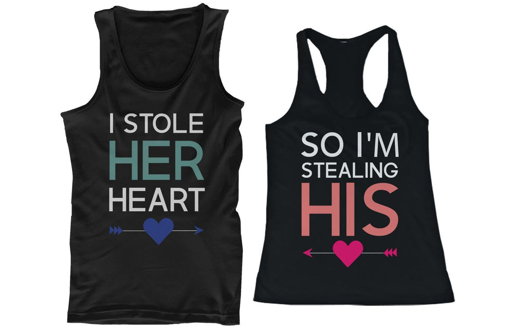 I Stole Her Heart, So I'm Stealing His Funny Matching Couple Tank Tops