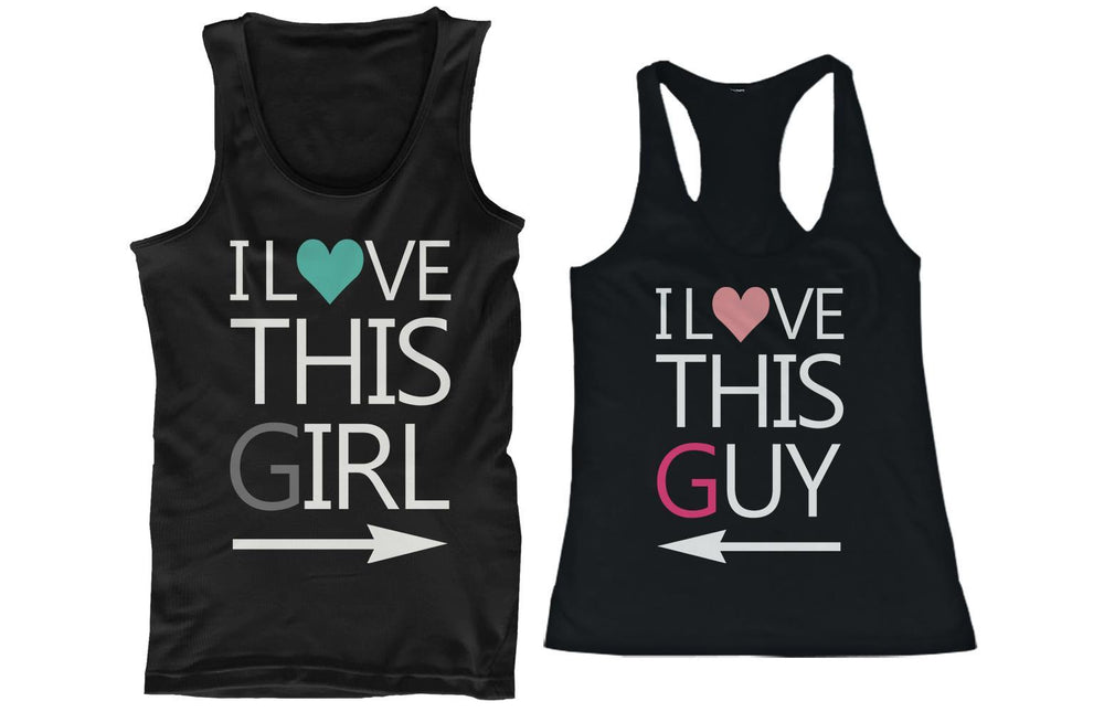 I Love This Guy and Girl His and Her Matching Tank Tops for Couples