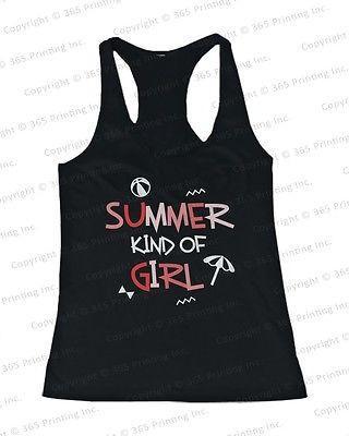 Women's Beach Tank Tops - Summer Kind of Girl (Racerback style)